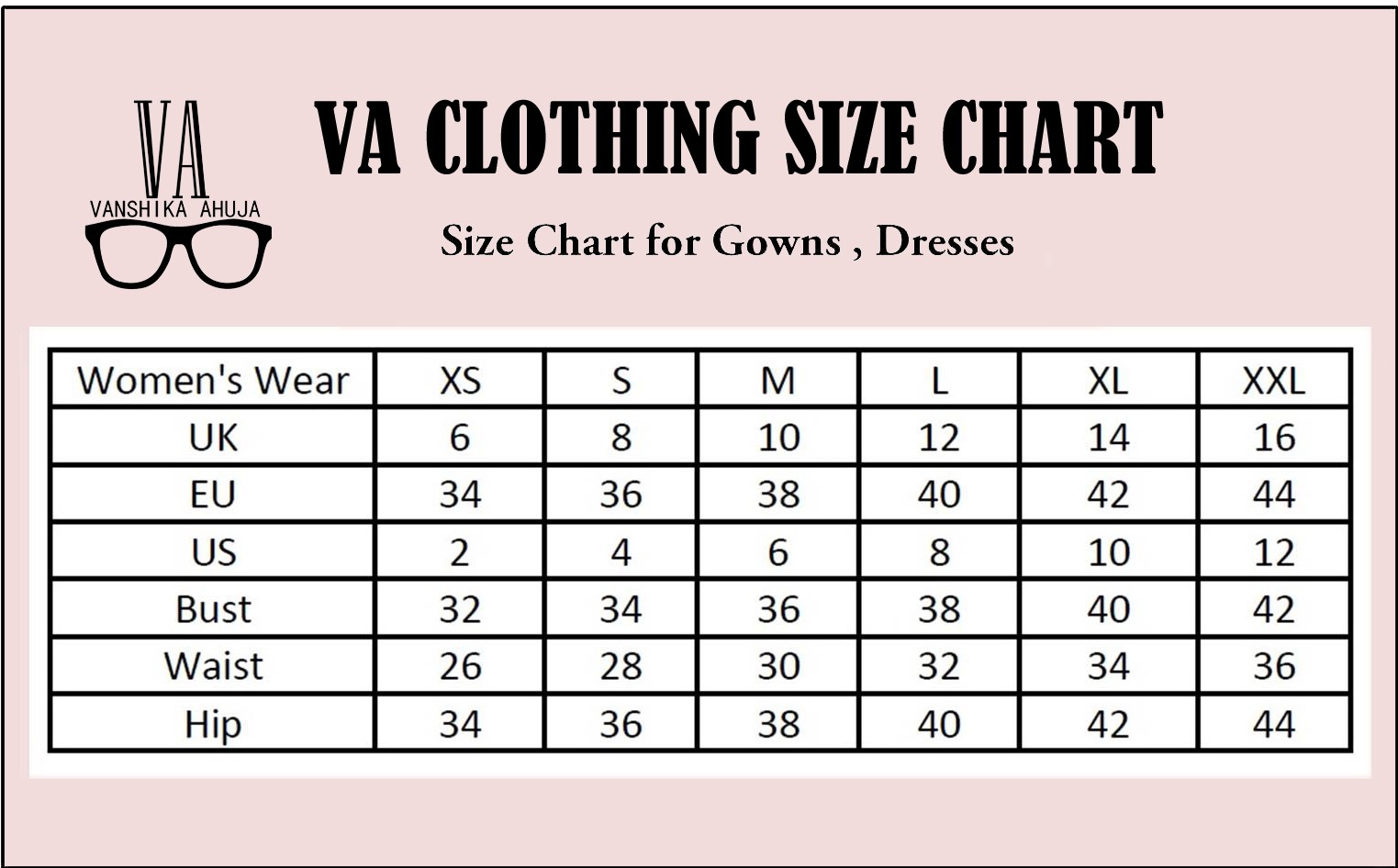 My Dress Size Chart